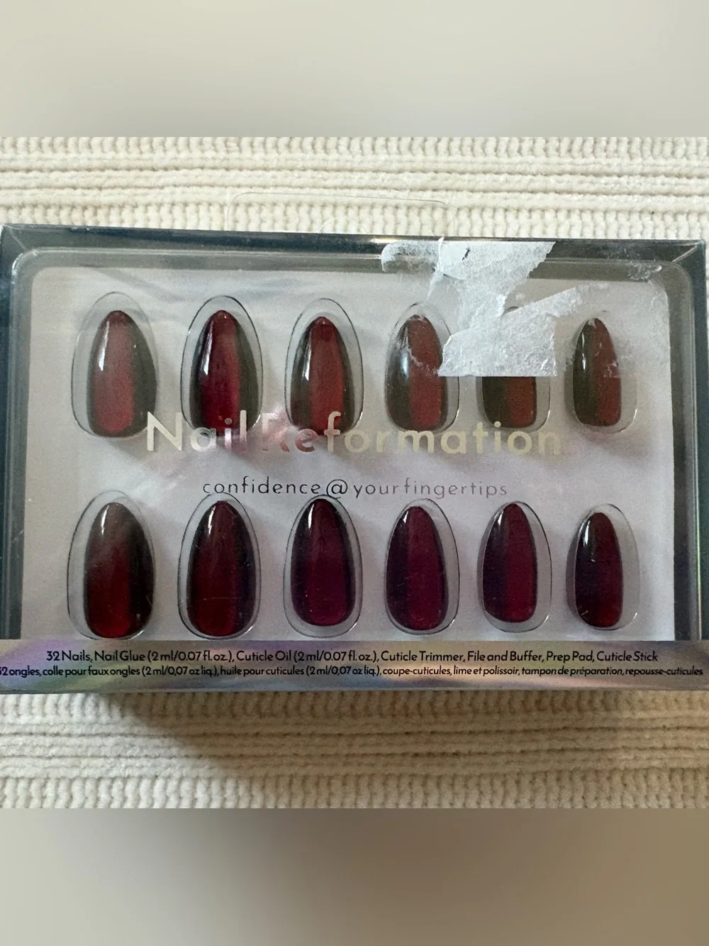 New Nail Reformation Press-On Nails in Deep Red Burgundy